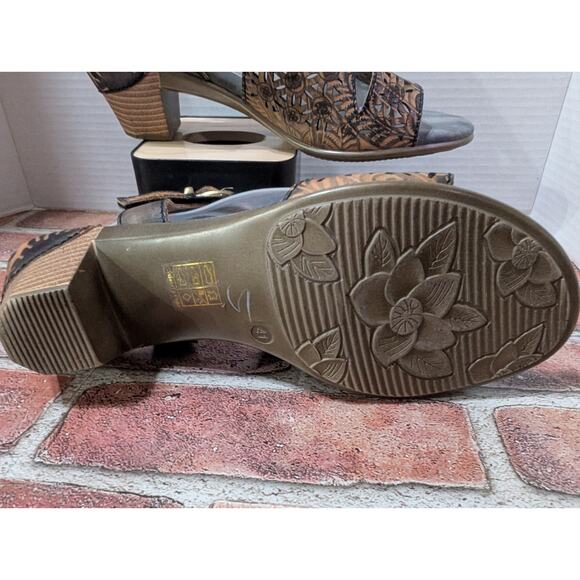 L Artiste Noreen Brown Sandals By Spring Step Size 41 US Sz 9.5 Leather Strappy - Picture 8 of 8